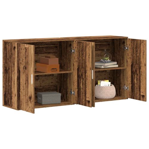 Служебен шкаф 2 pcs Старо дърво 79 x 38 x 80 см Инженерно дърво