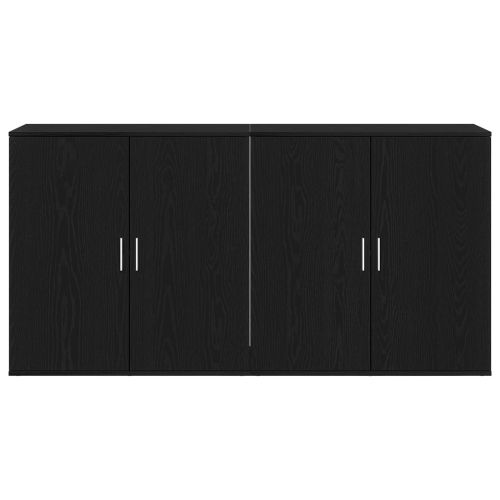 Служебен шкаф 2 pcs Черния дъб 79 x 38 x 80 см Инженерно дърво