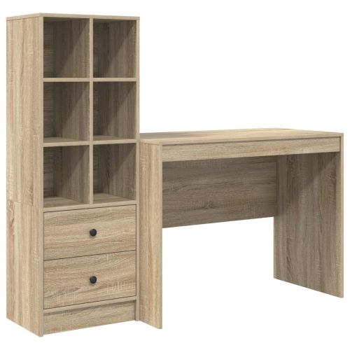 Бюро с чекмедже 2 pcs Сонома дъб