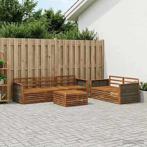 Комплект дивани за открито 6 pcs Натурално