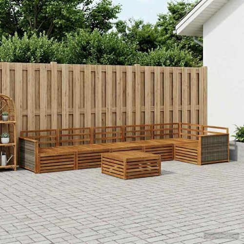 Комплект дивани за открито 7 pcs Натурално