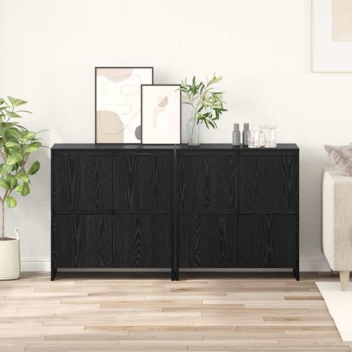 Скейдбордове 2 pcs Черен дъб 70 x 41 x 75 см Инженерно дърво