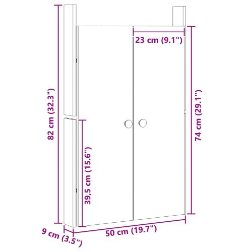 Кухненска врата MEPPEL 2 pcs Бяло 50 x 9 x 82 см