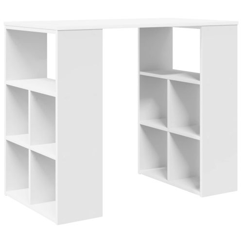Бюро с рафт със съхранение Бяло 90 x 50 x 75 см Инженерно дърво