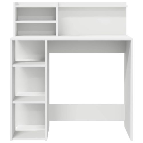 Бюро с рафт Бяло 90 x 48 x 101,5 см Инженерно дърво