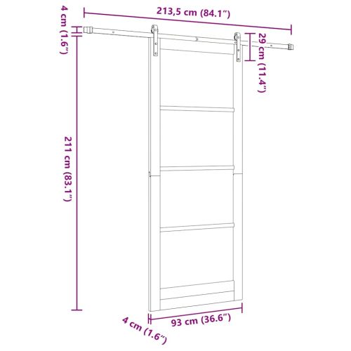 Преплъзваща се врата ORKDAL Бяло 93 x 232 см