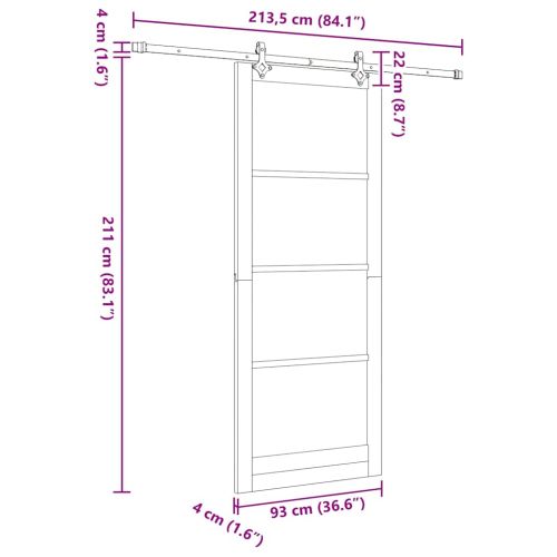 Преплъзваща се врата Естествен 93 x 232 см