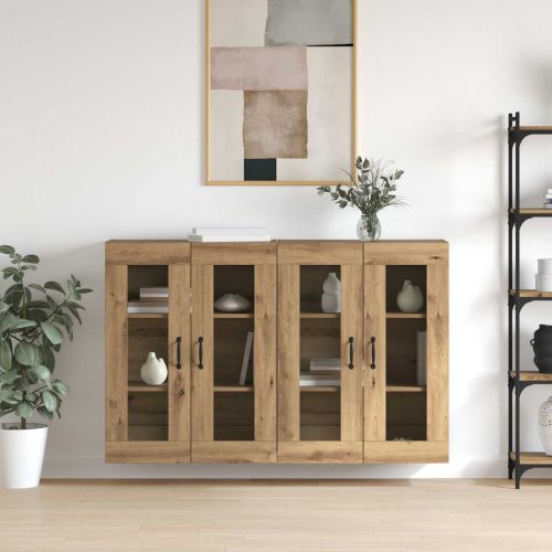 Стенни шкафове 2 pcs дъб артизан 69,5 x 34 x 90 см