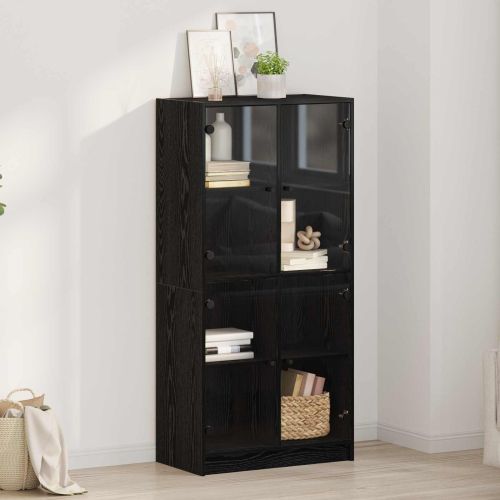 Висок шкаф Черния дъб 68 x 37 x 142 см Инженерно дърво