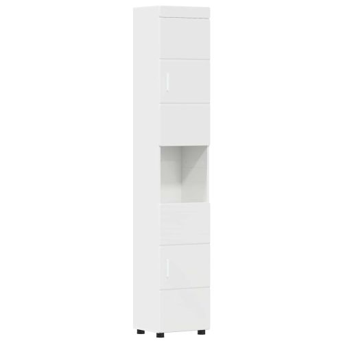 Комплект шкафове за баня TULUM Лъскаво бяло 37 x 31,5 x 203 см