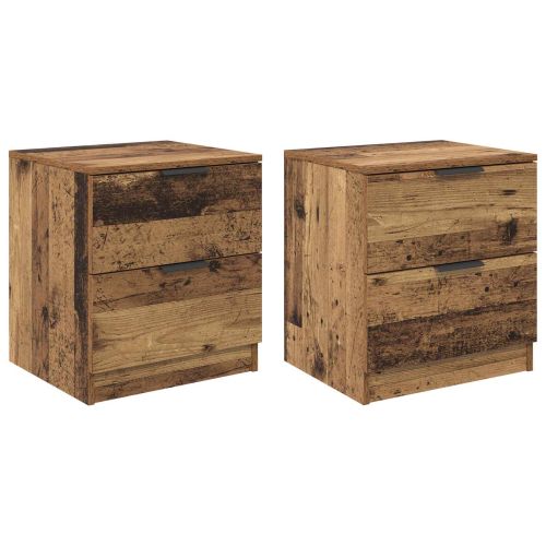 Нощен шкаф 2 pcs Старо дърво 45 x 39 x 50 см Инженерно дърво