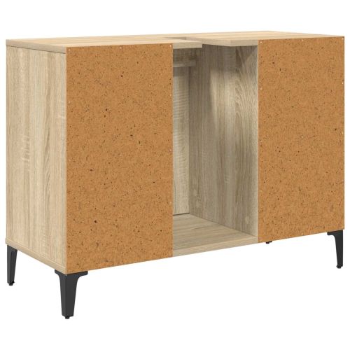 Шкаф за мивка с рафт със съхранение Сонома дъб 80 x 33 x 60 см