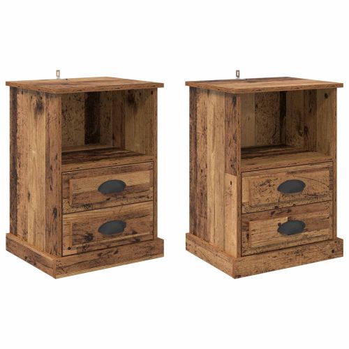 Нощен шкаф 2 pcs Старо дърво 36 x 43 x 60 см Инженерно дърво