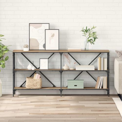 Конзолна маса с рафт Дъб 160 x 30 x 75 см Инженерно дърво