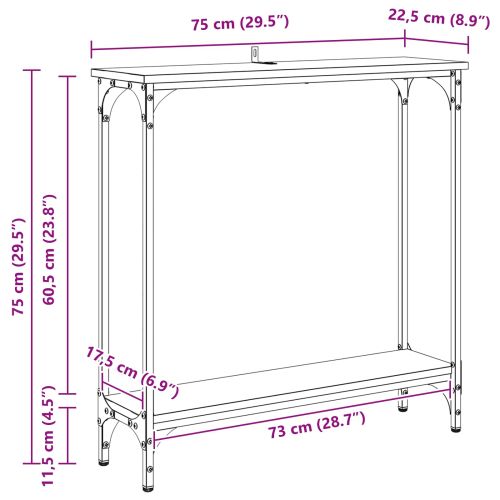 Конзолна маса Старо дърво 75 x 22,5 x 75 см Инженерно дърво