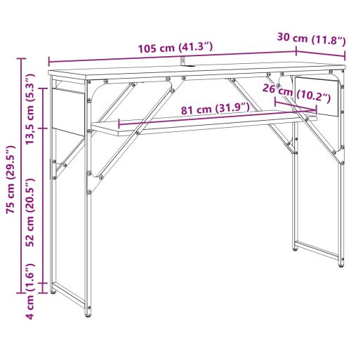 Конзолнамаса Старо дърво 105x30x75см Инженерно дърво