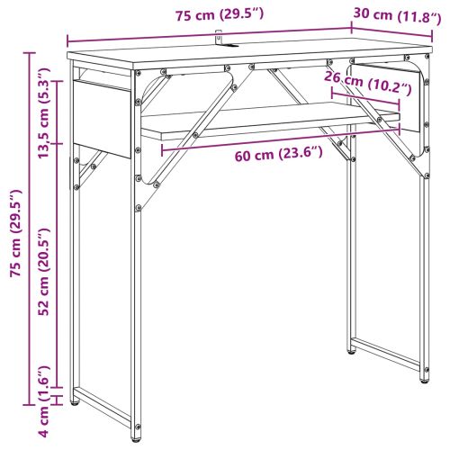 Конзолнамаса Дъб 75x30x75см Инженерно дърво