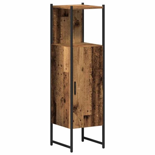 Комплект мебели за баня с рафт 4 pcs Кафяво 33 x 33 x 185.5 см