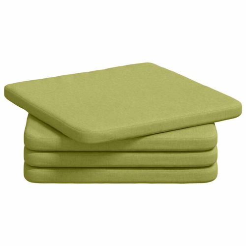Възглавници за седалки 4 pcs Светло зелено 40 x 40 x 3 cm