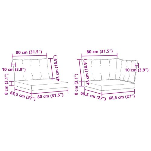 Комплект дивани за открито 7 бр. Естествено и черно
