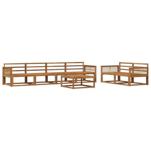 Комплект дивани за открито 7 pcs Натурално