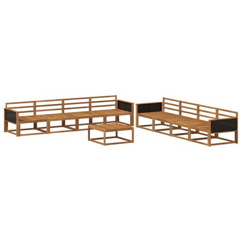 Комплект дивани за открито 9 pcs Натурално