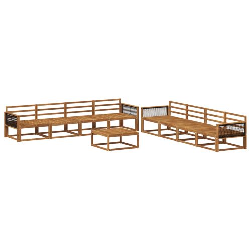 Комплект дивани за открито 9 pcs Натурално