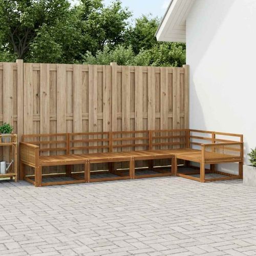 Комплект дивани за открито 5 pcs Натурално
