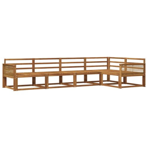 Комплект дивани за открито 5 pcs Натурално