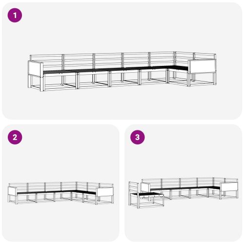 Комплект дивани за открито 6 pcs Натурално