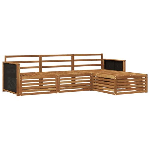 Комплект дивани за открито 4 pcs Натурално