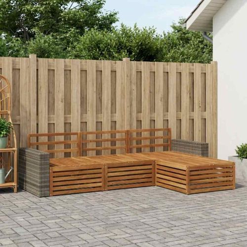 Комплект дивани за открито 4 pcs Натурално