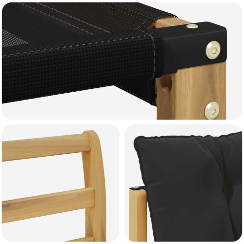 Комплект дивани за открито 3 бр. Бяло и черно