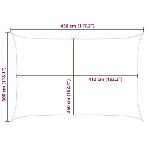 Слънчево платно за сянка Синьо и бяло 4,5 x 3 м