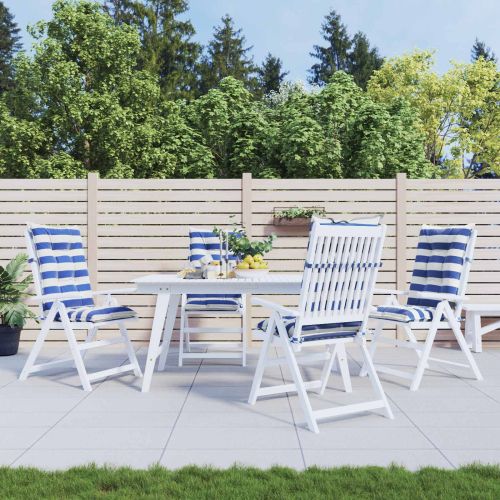 Възглавница за открито 4 pcs Синьо и бяло 120 x 50 x 7 см