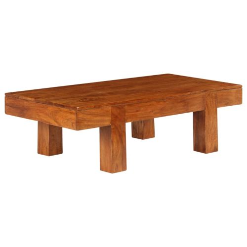 Маса за кафе масивно акациево дърво с меден финиш 100x50x30 см