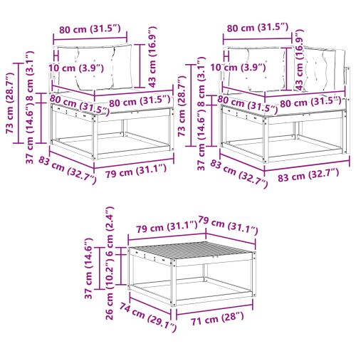 Комплект дивани за открито 8 pcs Естествено и светлосиво