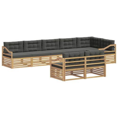 Комплект дивани за открито 8 pcs Бяло и антрацит Полиестер