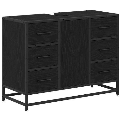 Комплект мебели за баня 3 бр. Черния дъб 80 x 33 x 60 см