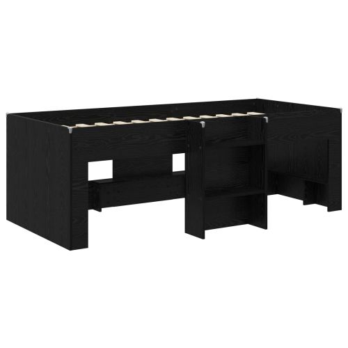 Легло за деца с висока рамка 2 pcs Черен дъб 90 x 200 cm