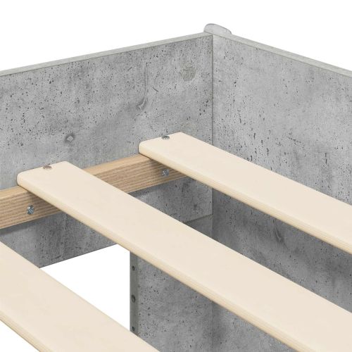 Легло за деца с висока рамка 2 pcs Бетонно сиво 90 x 200 cm