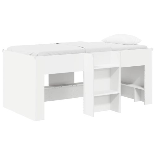 Легло за деца с висока рамка 2 pcs Бяло 163 x 101,1 x 68,5 см