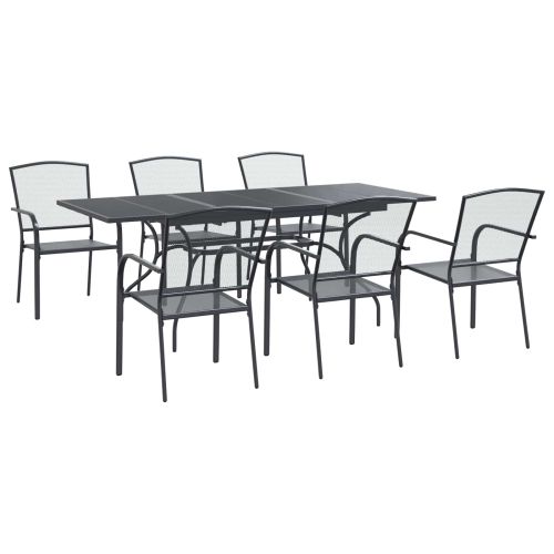 Комплект за хранене в градината 7 pcs Антрацит 212 х 90 х 76 см