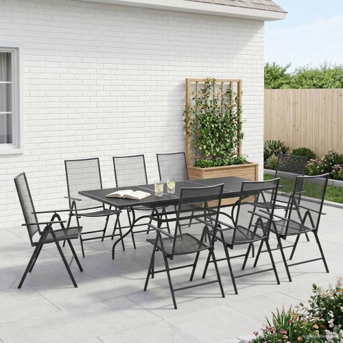 Комплект за хранене в градината 9 pcs Антрацит 212 х 90 х 76 см