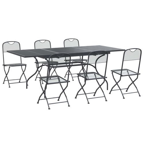 Комплект за хранене в градината 7 pcs Антрацит 212 х 90 х 76 см