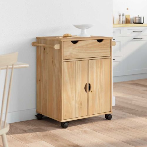 Кухненска количка OTTA 59x45x80 см борово дърво масив