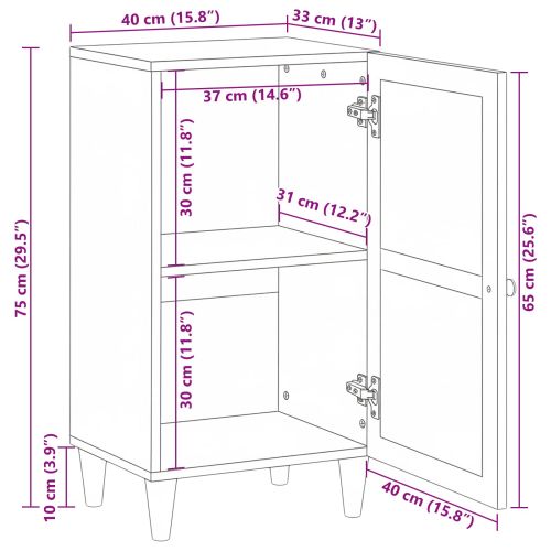 Служебен шкаф Избелено бяло 40 x 33 x 75 см