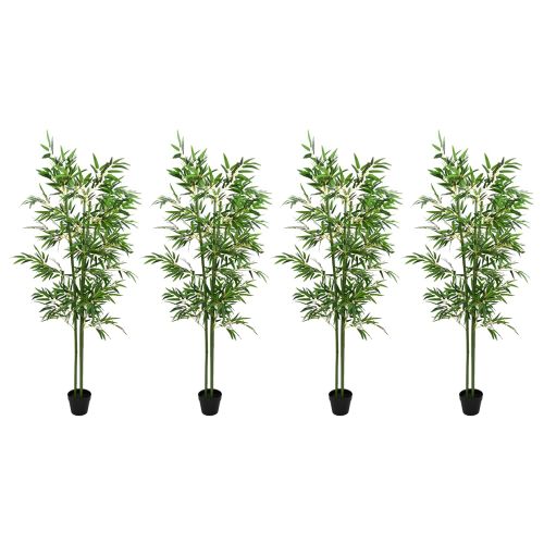 Изкуствено бамбуково дърво 4 pcs Зелено 60 x 18 x 190 см