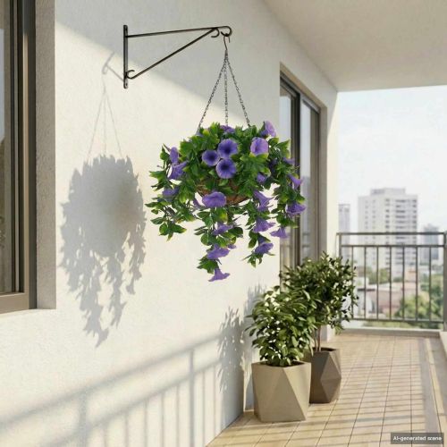 Изкуствени цветя Лилаво 66 x 75 x 70 см Полиетилен и стомана