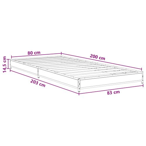 Рамка за легло Дъб артизан 80 x 200 cm Инженерна дървесина